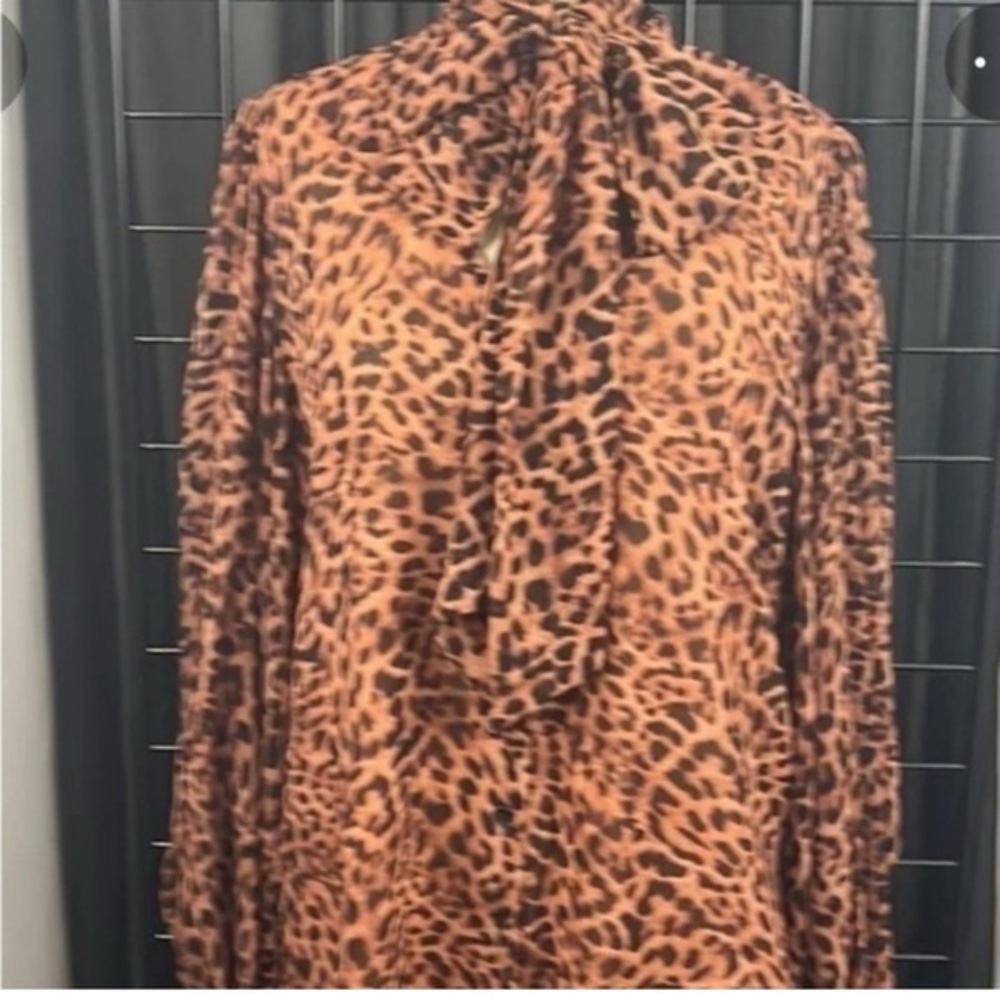 Chico's Leopard Print Blouse - Brown and Black